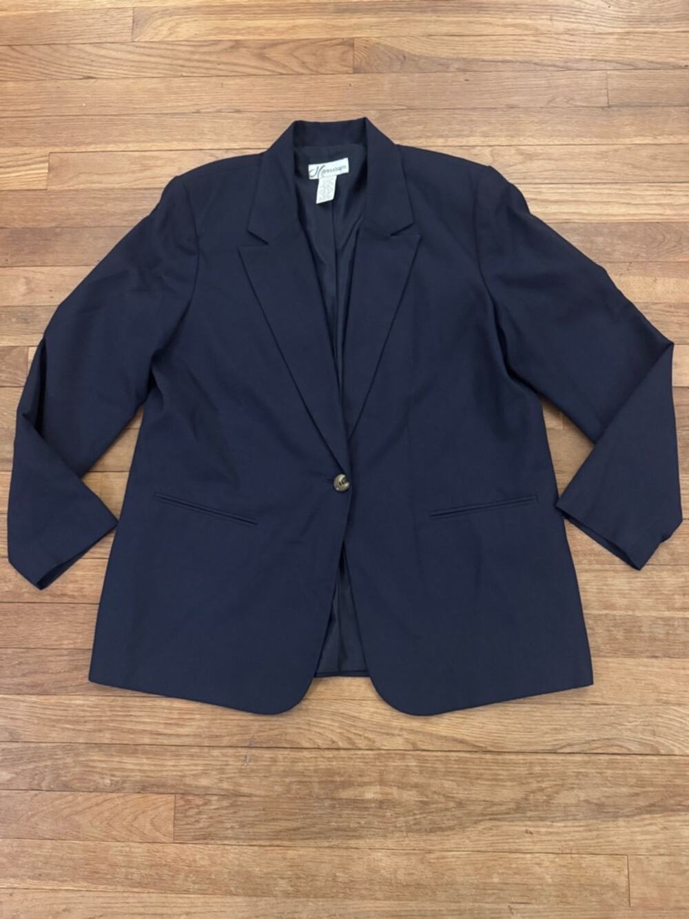 Dressbarn Women's Navy Single Button Blazer - Size 14
 b93